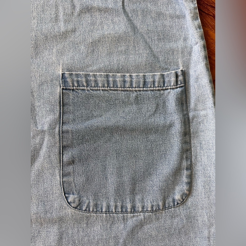 Vintage Light Blue Denim Color Tank Midi Seagull Tank Dress w/ Pockets. Medium - Picture 4 of 8